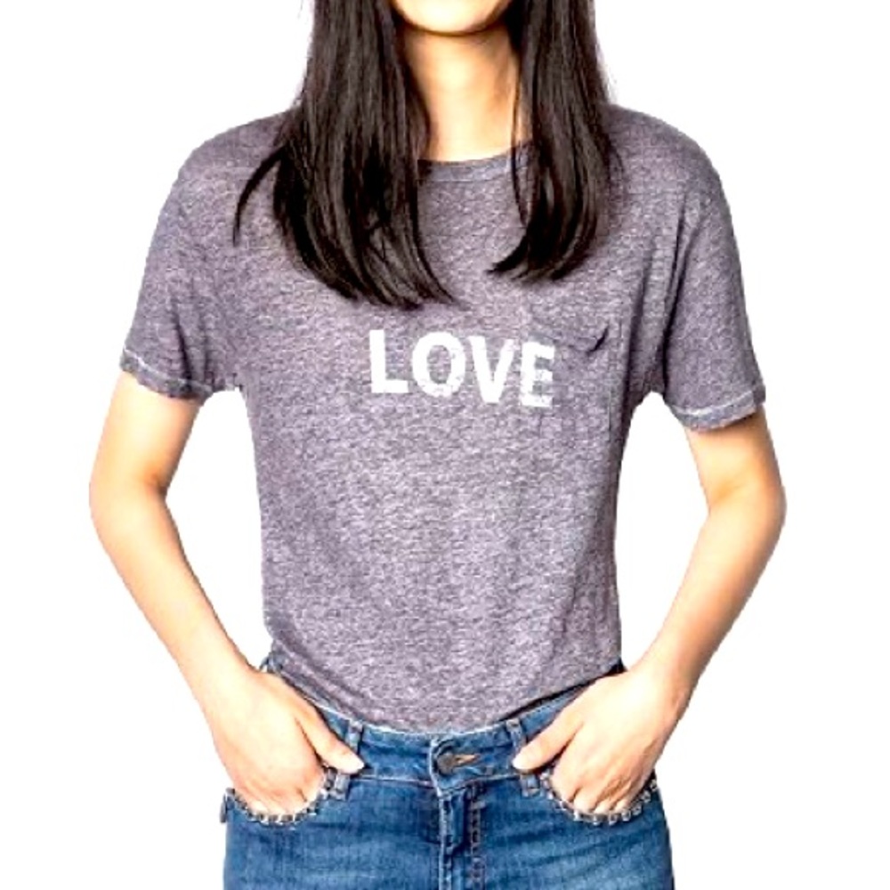 ❤️🌺❤️ZADIG&VOLTAIRE Amber Lin Word Linen T-Shirt Size M❤️🌺❤️